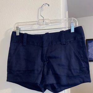 Navy blue knit Alice & Olivia shorts